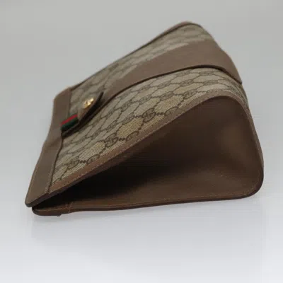 Pre-owned Gucci Sherry Beige Canvas Clutch Bag () In Sand