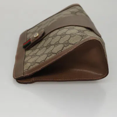 Pre-owned Gucci Sherry Beige Canvas Clutch Bag () In Sand