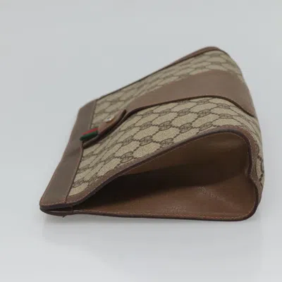 Pre-owned Gucci Sherry Beige Canvas Clutch Bag () In Sand