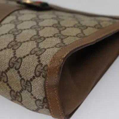 Pre-owned Gucci Sherry Beige Canvas Clutch Bag () In Sand