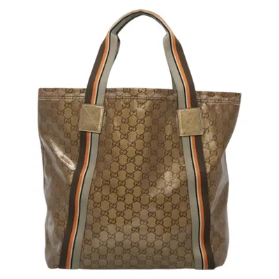 Pre-owned Gucci Sherry Brown Canvas Tote Bag ()