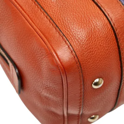 Pre-owned Gucci Sherry Line Orange Purple Canvas Leather Boston Bag Shoulder Bag ()