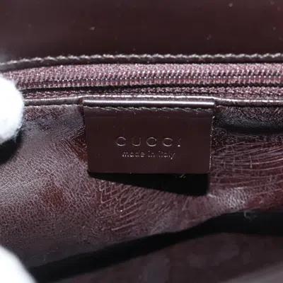 Pre-owned Gucci Square G Brown Leather Shoulder Bag ()