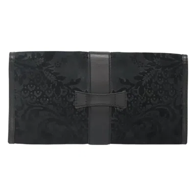 Pre-owned Gucci Stirrup Black Suede Clutch Bag ()