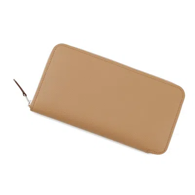 Pre-owned Hermes Beige Epsom Leather Coin Purse/coin Case () In Sand