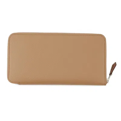 Pre-owned Hermes Beige Epsom Leather Coin Purse/coin Case () In Sand