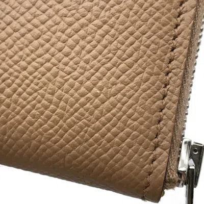 Pre-owned Hermes Beige Epsom Leather Coin Purse/coin Case () In Sand