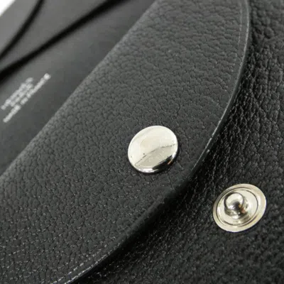 Pre-owned Hermes Black Chevre Leather Coin Purse/coin Case ()