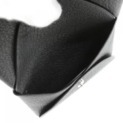 Pre-owned Hermes Black Chevre Leather Coin Purse/coin Case ()