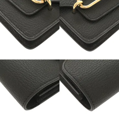 Pre-owned Hermes Black Chevre Leather Coin Purse/coin Case ()