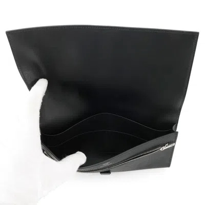 Pre-owned Hermes Black Epsom Leather Long Wallet (bi-fold) ()