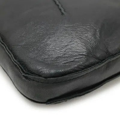 Pre-owned Hermes Black Leather Pochette Shoulder Bag ()