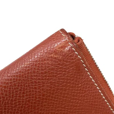 Pre-owned Hermes Brique Epsom Leather Long Wallet (bi-fold) () In Brown