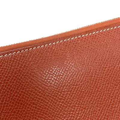 Pre-owned Hermes Brique Epsom Leather Long Wallet (bi-fold) () In Brown