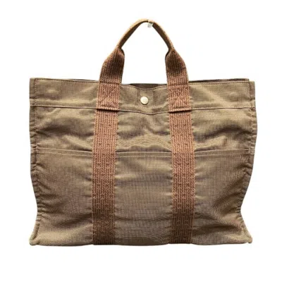 Pre-owned Hermes Brown Canvas Tote Bag ()