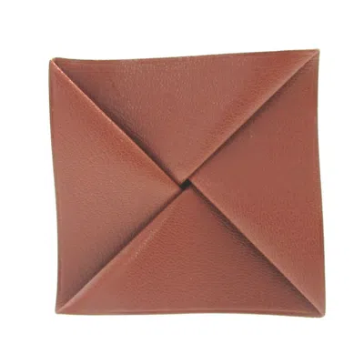 Pre-owned Hermes Brown Chevre Leather Coin Purse/coin Case ()