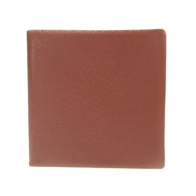 Pre-owned Hermes Brown Chevre Leather Coin Purse/coin Case ()