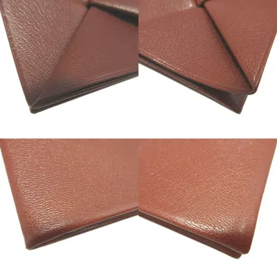 Pre-owned Hermes Brown Chevre Leather Coin Purse/coin Case ()