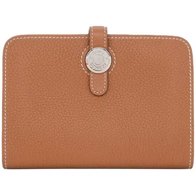 Pre-owned Hermes Brown Togo Leather Wallet (bi-fold) ()