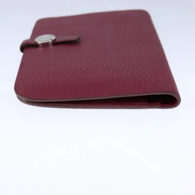 Pre-owned Hermes Hermès Dogon Burgundy Leather Wallet  ()