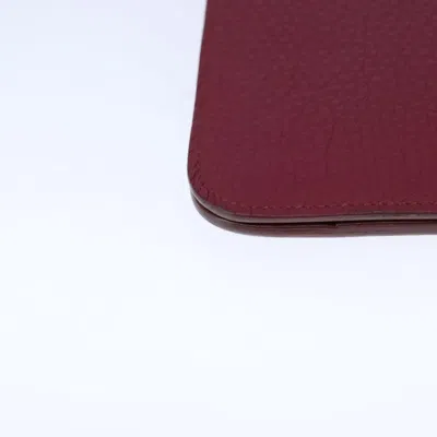 Pre-owned Hermes Hermès Dogon Burgundy Leather Wallet  ()
