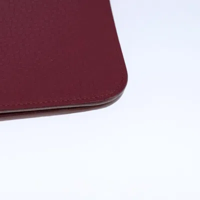 Pre-owned Hermes Hermès Dogon Burgundy Leather Wallet  ()