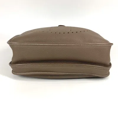 Pre-owned Hermes Etoupe Gray Gray Taurillon Clemence Leather Shoulder Bag ()