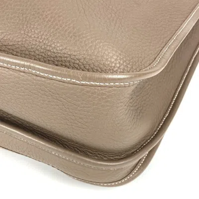 Pre-owned Hermes Etoupe Gray Gray Taurillon Clemence Leather Shoulder Bag ()