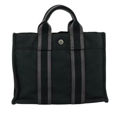 Pre-owned Hermes Hermès Fourre Tout Black Canvas Tote Bag ()