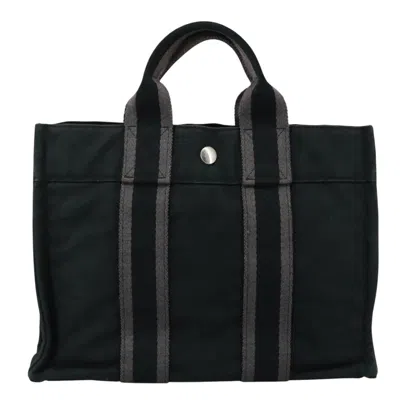 Pre-owned Hermes Hermès Fourre Tout Black Canvas Tote Bag ()