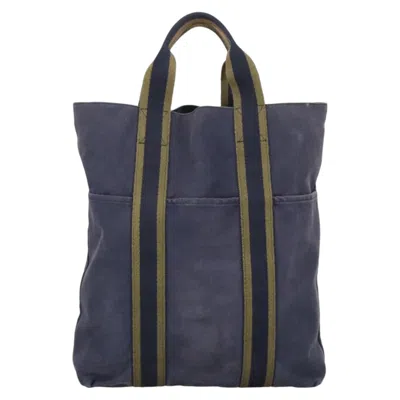 Pre-owned Hermes Hermès Fourre Tout Navy Canvas Tote Bag () In Blue