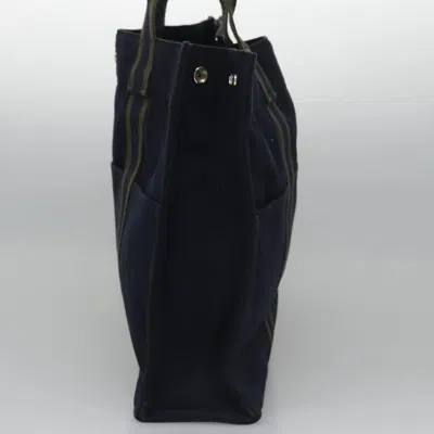 Pre-owned Hermes Hermès Fourre Tout Navy Canvas Tote Bag () In Blue