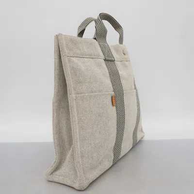 Pre-owned Hermes Gray Canvas Tote Bag ()