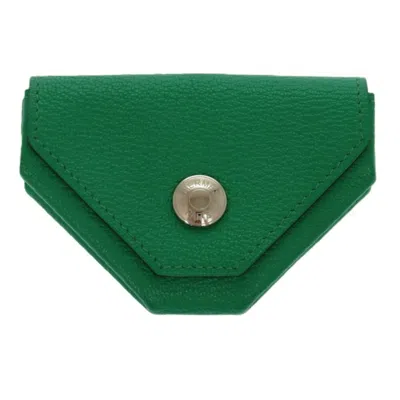Pre-owned Hermes Green Mint Green Chevre Leather Coin Purse/coin Case ()