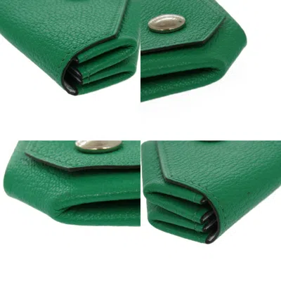 Pre-owned Hermes Green Mint Green Chevre Leather Coin Purse/coin Case ()
