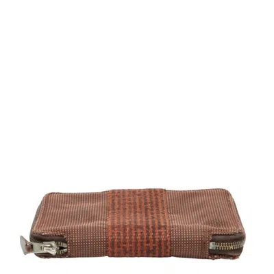 Pre-owned Hermes Her Line Brown Canvas Wallet (bi-fold) ()