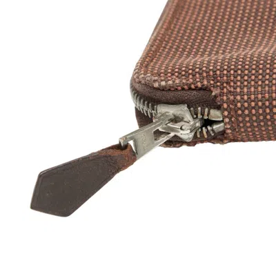 Pre-owned Hermes Her Line Brown Canvas Wallet (bi-fold) ()