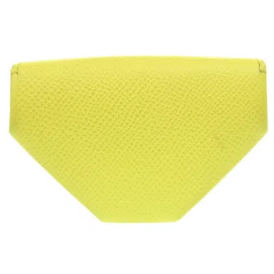 Pre-owned Hermes Lime Epsom Leather Coin Purse/coin Case () In Green