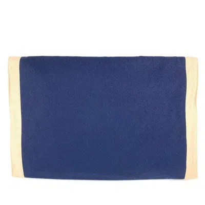 Pre-owned Hermes Navy Cotton Clutch Bag Pouch () In Blue