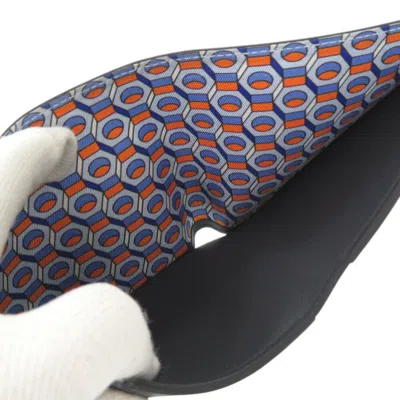 Pre-owned Hermes Navy Swift Leather Bill Wallet (bi-fold) () In Blue