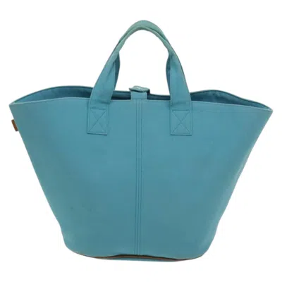 Pre-owned Hermes Hermès Panier De Plage Blue Canvas Tote Bag ()