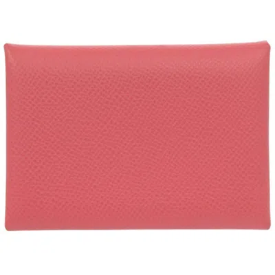 Pre-owned Hermes Rose Azalee Epsom Leather Coin Purse/coin Case () In Pink