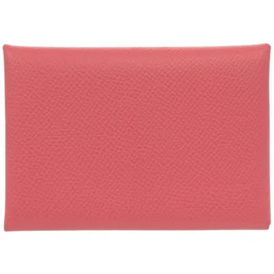 Pre-owned Hermes Rose Azalee Epsom Leather Coin Purse/coin Case () In Pink