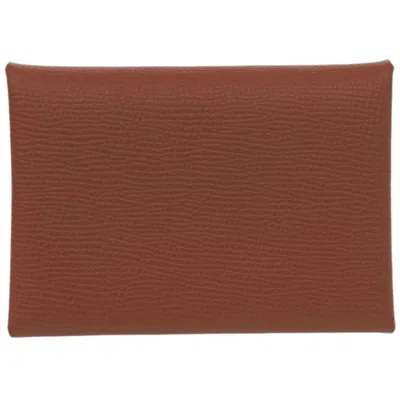 Pre-owned Hermes Rose Jaipur Epsom Leather Coin Purse/coin Case ()