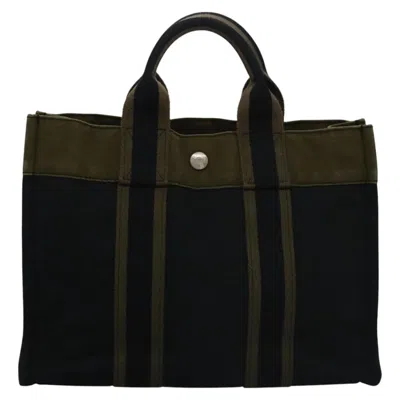 Pre-owned Hermes Hermès Toto Navy Canvas Tote Bag () In Blue