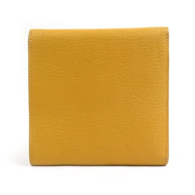 Pre-owned Hermes Yellow Chevre Leather Wallet (bi-fold) ()