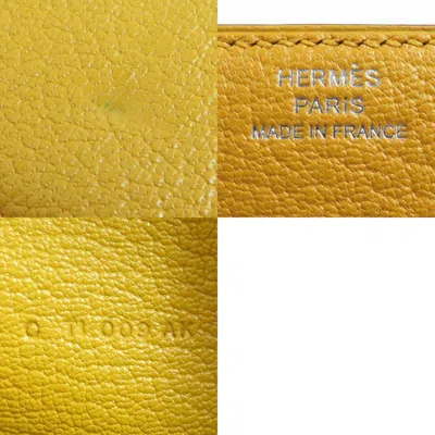 Pre-owned Hermes Yellow Chevre Leather Wallet (bi-fold) ()