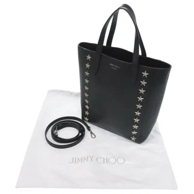 Pre-owned Jimmy Choo Black Leather Tote Bag ()