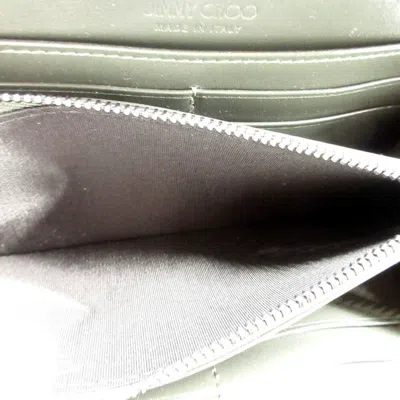 Pre-owned Jimmy Choo Blue Khaki Leather Long Wallet (bi-fold) ()