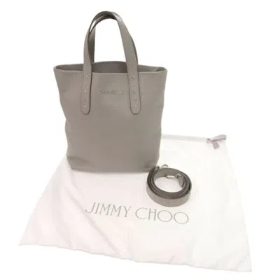 Pre-owned Jimmy Choo Gray Leather Tote Bag ()